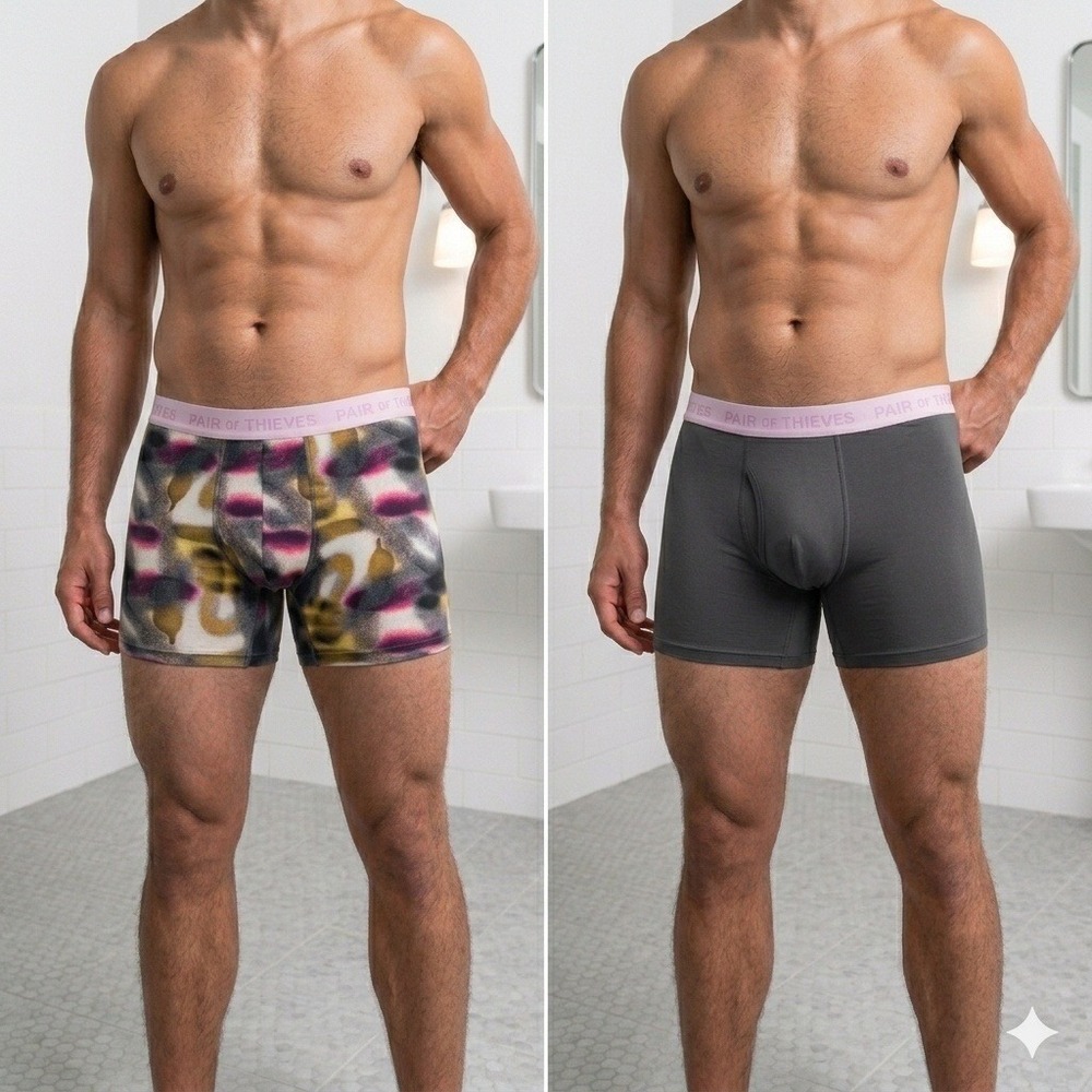 Pair of Thieves Hustle Boxer Briefs Mens Large Tie-Dye/Grey (2) Pack **NEW**